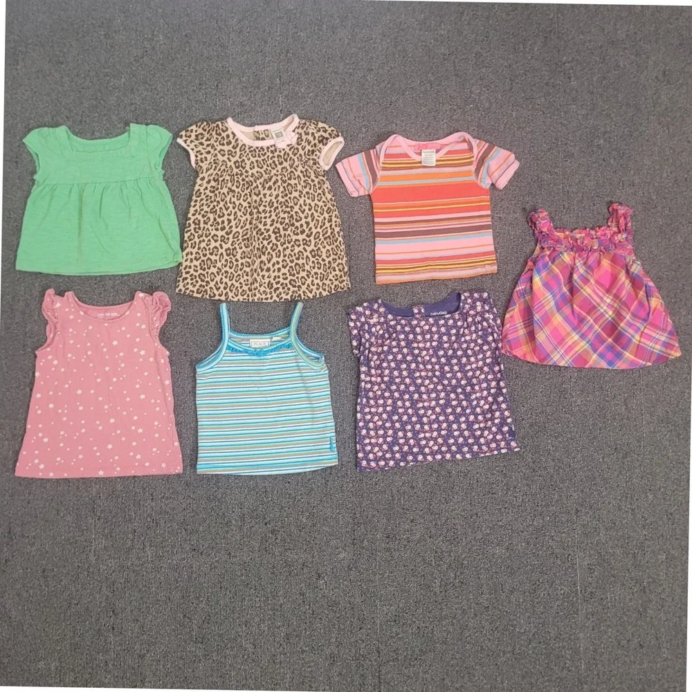 Gap Carters Talbots 12-24M Top Bundle Baby Girl Floral Plaid Leopard 7pc Lot